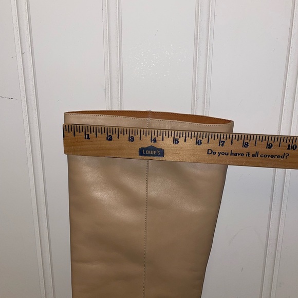 NWT ANTHROPOLOGIE KNEE HIGH POINTED TOE LEATHER KITTEN HEEL BOOTS LITE SAND 40 9 - Picture 14 of 14